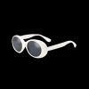 Retro Anti UV Windbreak Oval Sunglasses - WHITE 