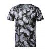 T-shirt à imprimé papillon 3D lisse et extensible - multicolore XL