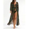 Paisley Cover Up Tie Waist Maxi Dress - Vert ONE SIZE