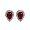 Fake Crystal Water Drop Rhinestone Stud Earrings - Rouge 
