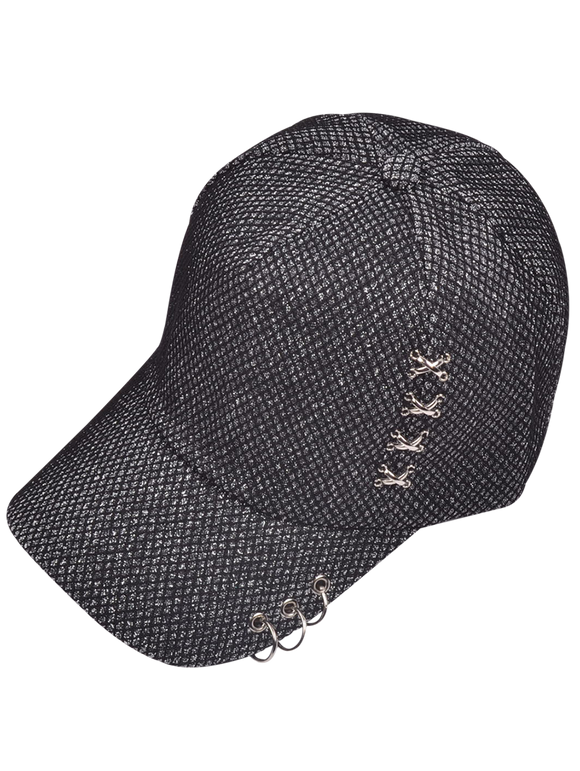 Chapeau de baseball Cross Rivet en métal métallisé - Gris de cuir 