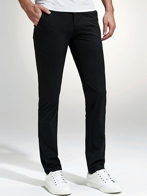 Bottes à boutons Design Slim Fit Casual Pants - Noir 31
