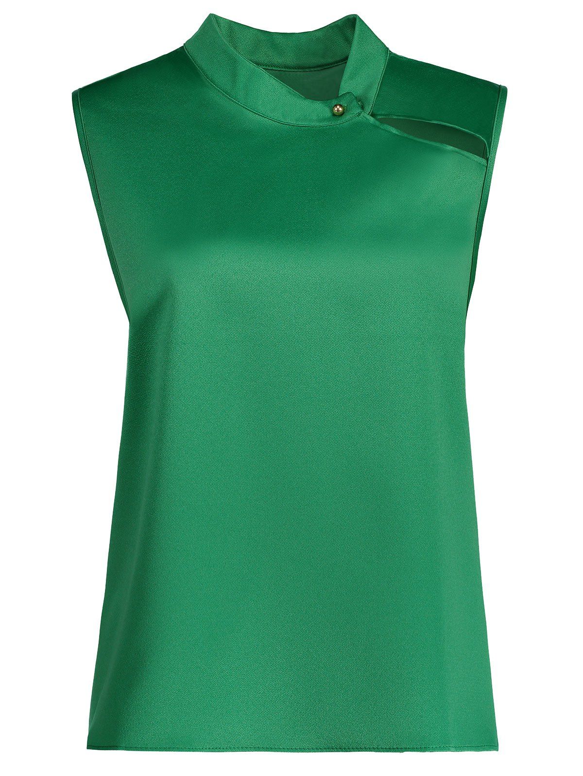 

High Neck Plus Size Flare Tank Top, Green