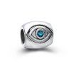 Rhinestone Eye DIY Charm Bead - Argent 