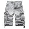 Zipper Fly Poches Short de chargement - Blanc Gris 38