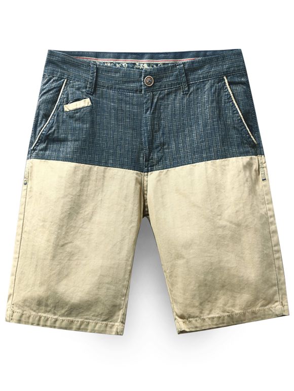 Short Shorts de couleur de jambe droite - Kaki 32