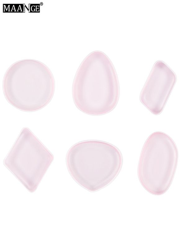 MAANGE 6PCS Eponges de Maquillage en Forme Différentes de Silicone - Rose 