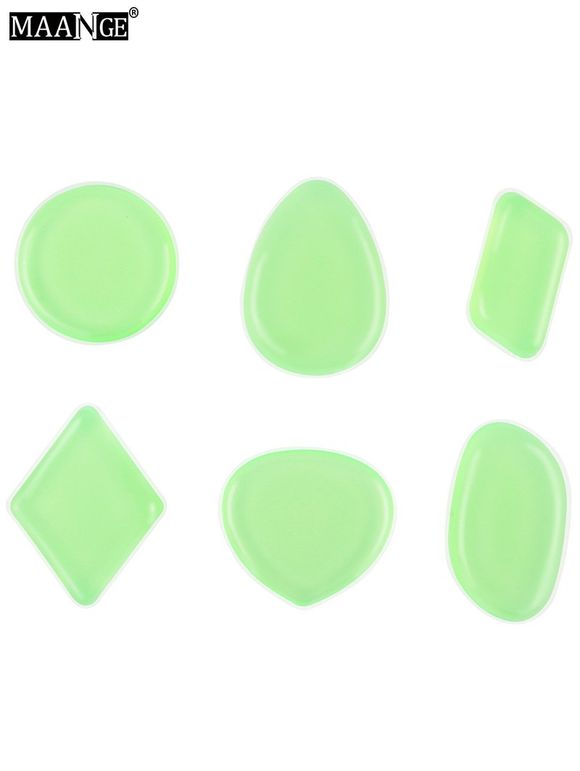 MAANGE 6PCS Eponges de Maquillage en Forme Différentes de Silicone - Vert clair 