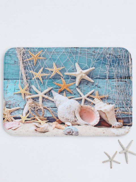 2019 Starfish Printed Non Slip Bath Rug In Colormix W16 Inch L24 Starfish Printed Non Slip Bath Rug Colormix W16 Inch L24