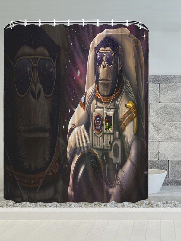 

Monkey Astronauts Water Resistant Bathroom Shower Curtain, Multicolor