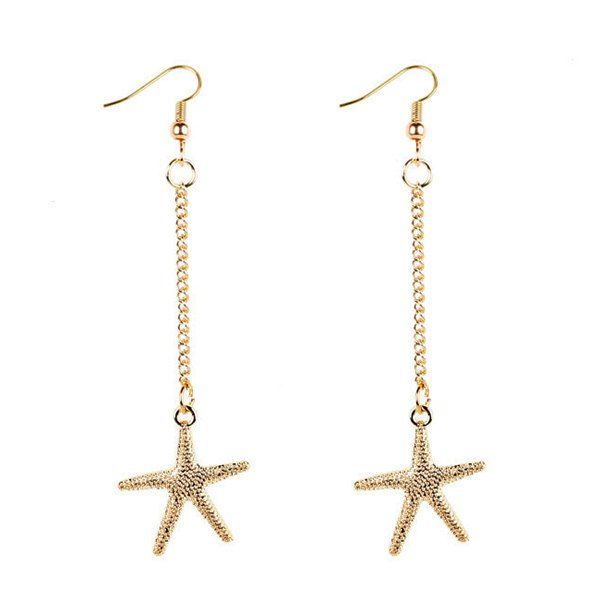 

Starfish Chain Earrings, Golden