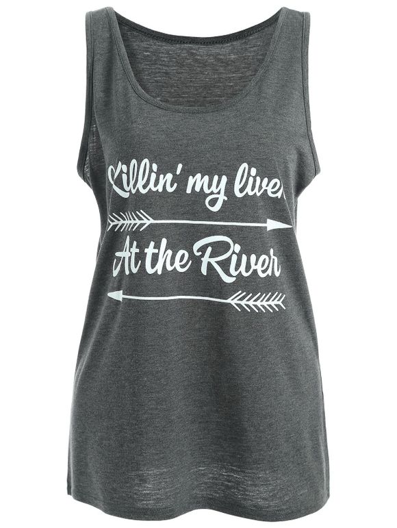 Arrow At The River Graphic Tank Top - Gris S