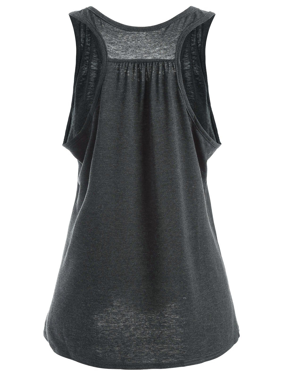 2018 Racerback My Boobs Low Fat Tank Top DEEP GRAY L In Tank Top Online