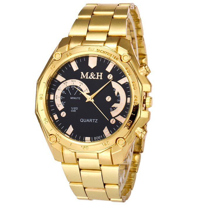 

Steel Strap Tachymeter Wrist Watch, Black