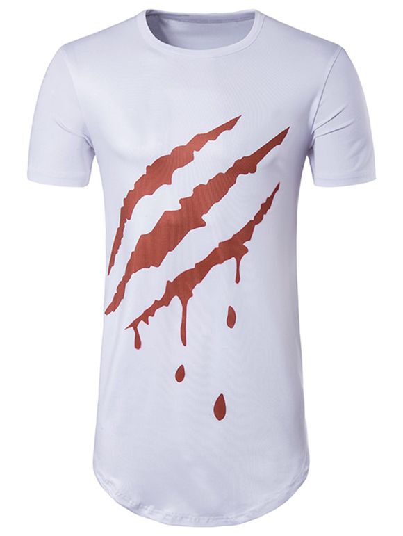 T-Shirts 3D Blood Print Nouveauté - Blanc XL
