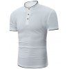 Grandad Collar Short Sleeve Polo - Blanc 4XL