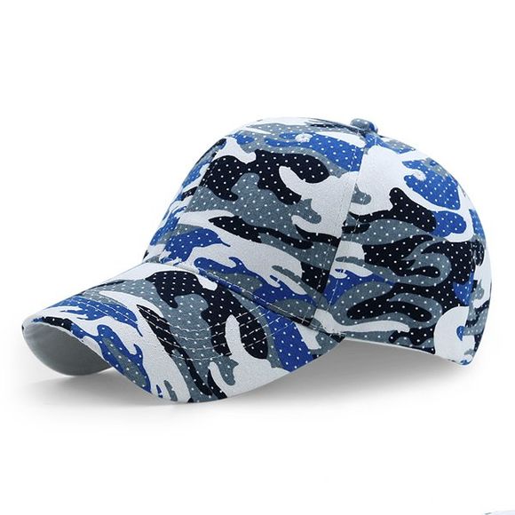 Chapeau de Baseball Motif Camouflage et à Pois pour Extérieur - Bleu 