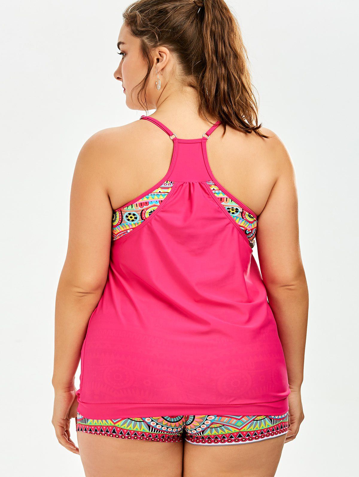 2018 Padded Bra Print Plus Size Tankini ROSE MADDER XL In Tankinis