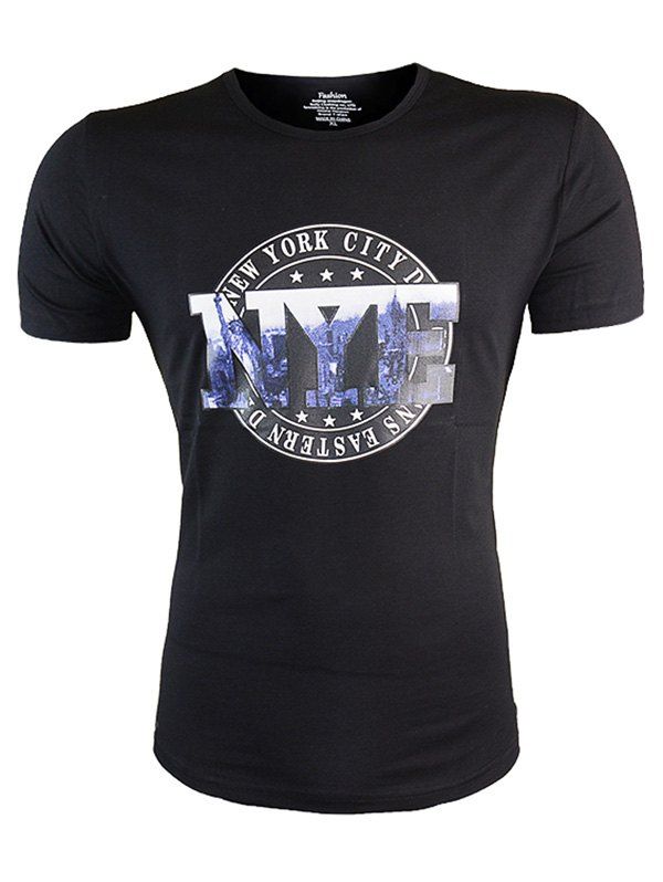 

Short Sleeve Graphics Print T-Shirt, Black