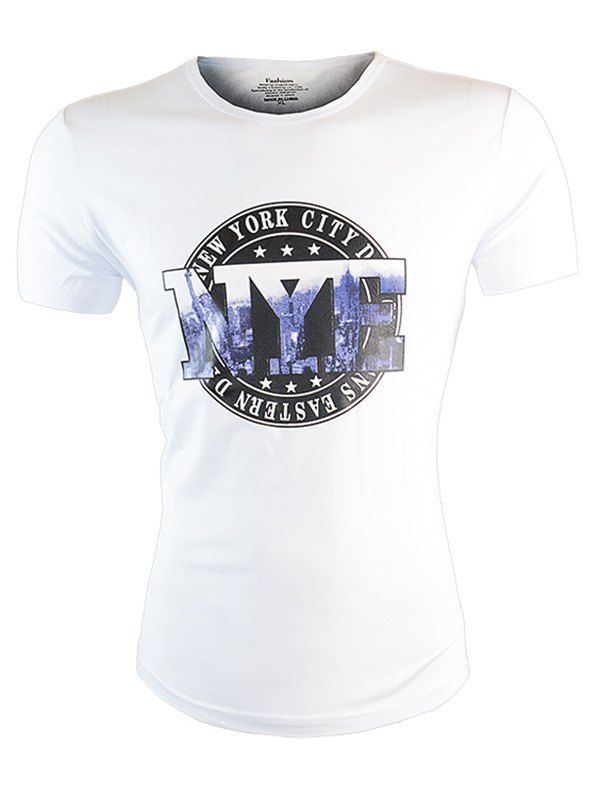 

Short Sleeve Graphics Print T-Shirt, White