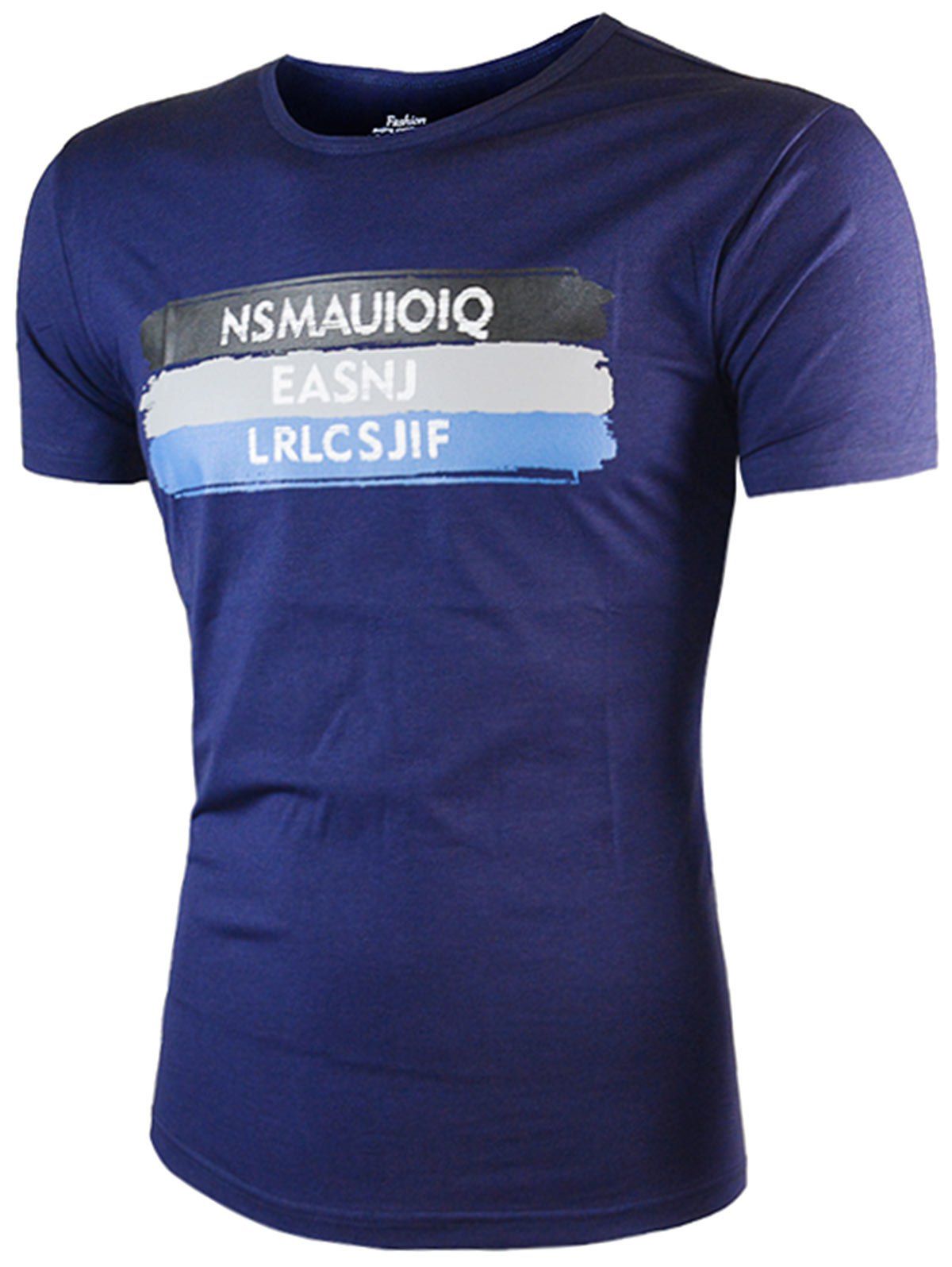 

Short Sleeves Graphic Printed T-Shirt, Cadetblue