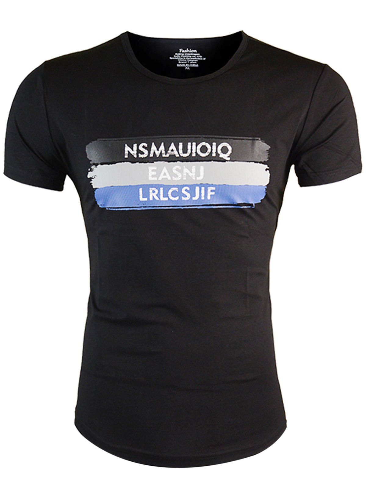 

Short Sleeves Graphic Printed T-Shirt, Black