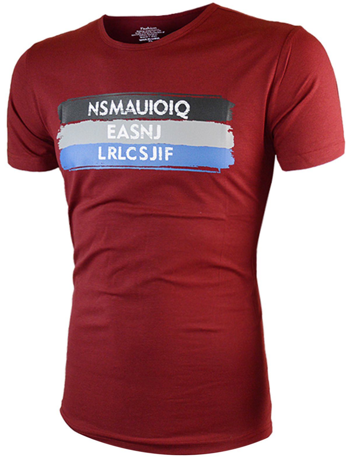 

Short Sleeves Graphic Printed T-Shirt, Wine red