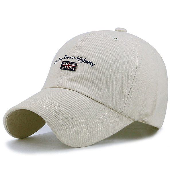

Flag Letter Embroidered Baseball Hat, Light khaki