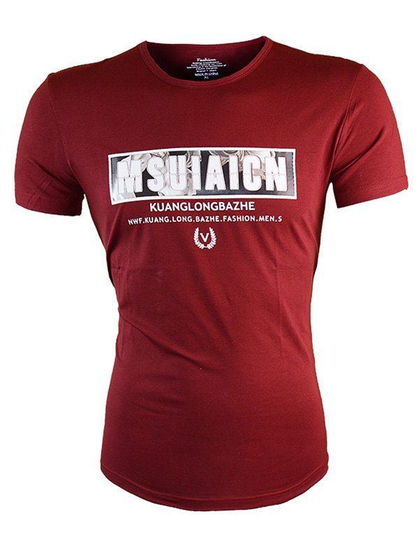 

Short Sleeves Graphics T-Shirt, Wine red