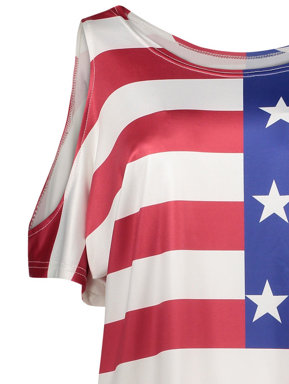 off shoulder american flag shirt