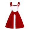 Vintage Button Design Contraste Insérer une robe - Rouge M