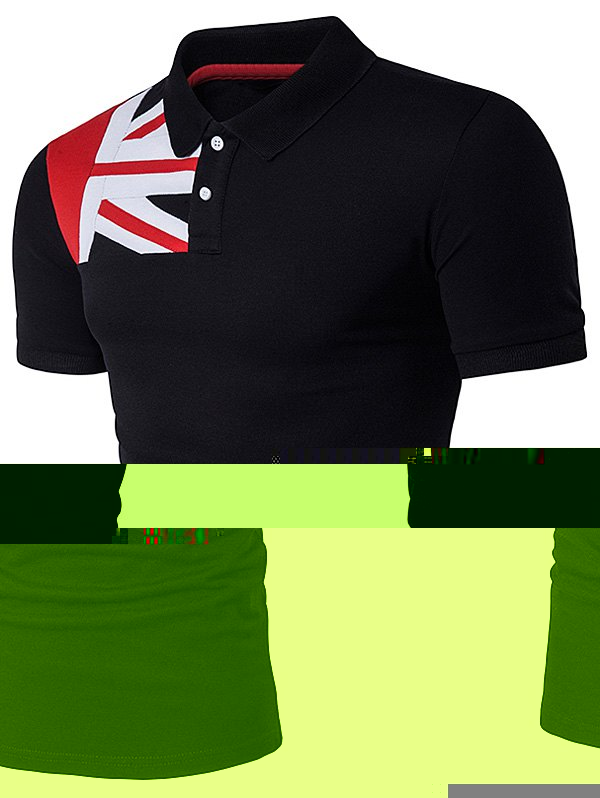 Panneau de drapeau de bloc de couleurs T-shirt de polo - Noir XL