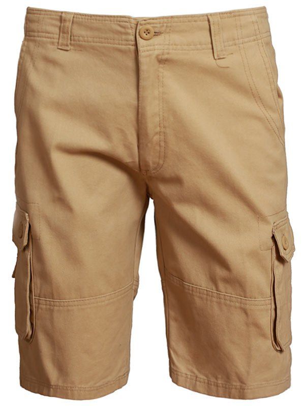 

Zip Fly Shorts with Multi Pockets, Khaki