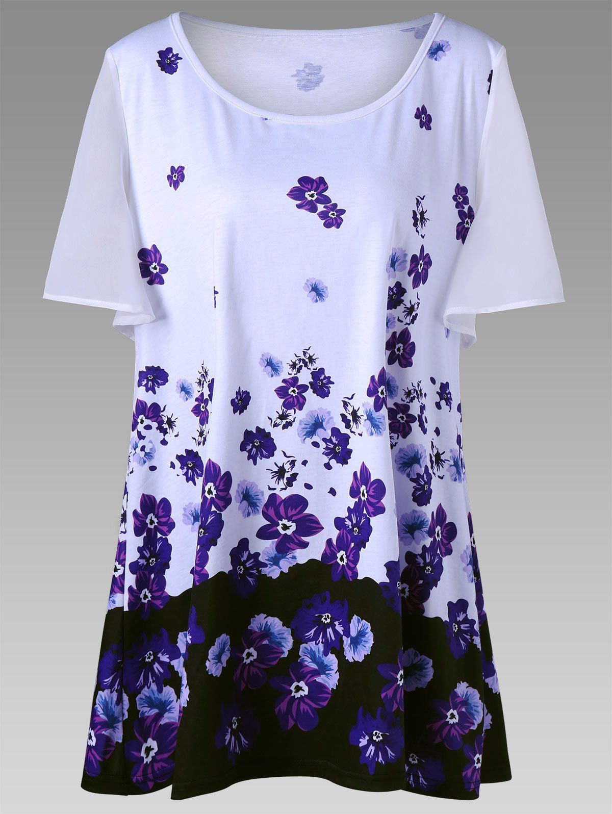 

Floral Plus Size T-Shirt, Purple