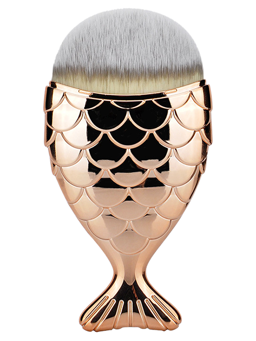 La brosse à maquillage à fibres à la forme sirène - Or de Rose 