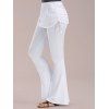 Pantalons évasés à haute taille avec dentelle - Blanc S