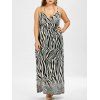 Robe Longue à Imprimé Zèbre Grande Taille - Noir 3XL