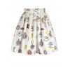 Eyes Print A Line Skirt - WHITE S