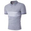 Stripe Selvedge Embellished Polo T-Shirt - Gris M