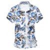 Chemise à fleurs boutonnière boutonnée - multicolore 3XL