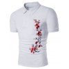 T-shirt à manches courtes à manches courtes à fleurs - Blanc M