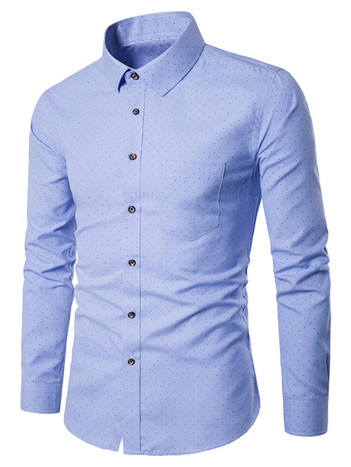 

Arrows Print Long Sleeve Pocket Shirt, Cloudy