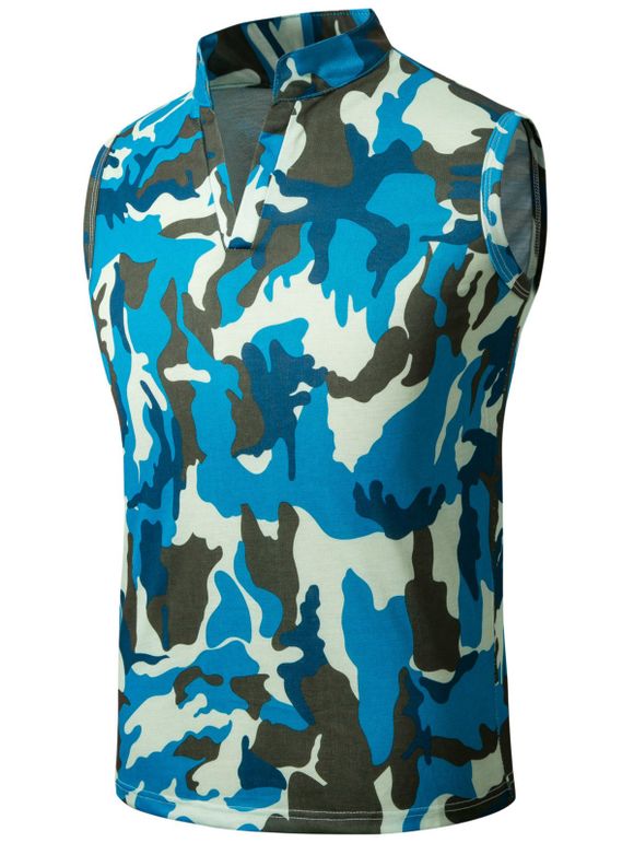 Veste Camo V Neck - Bleu Camouflage 4XL