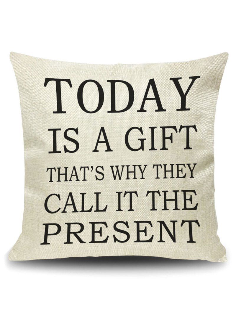 

Letter Today Quote Printed Pillow Case Cover, Palomino