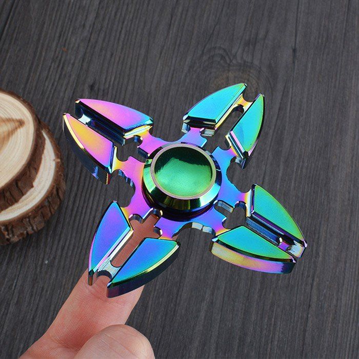 

Colorful Stress Relief Toy Crab Clip Cross Fidget Finger Spinner, Colormix