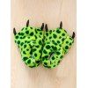 Leopard Print Tiger Stripes Bear Claw Plush Heel Cover Couples Slippers - GREEN 