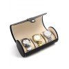 Single Buckle 3 Gids Cylinder Leather Watch Travel Case Boîte de rangement pour bijoux - Noir 