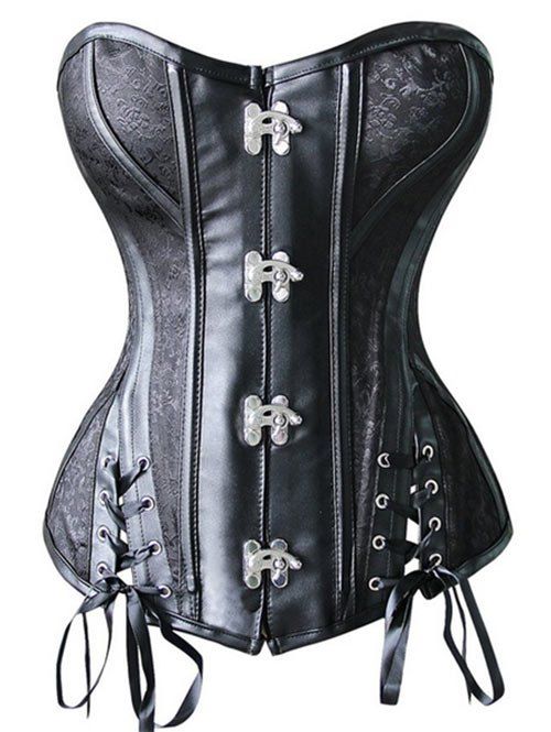 

Strapless Lace-Up Slimming Corset Top, Black