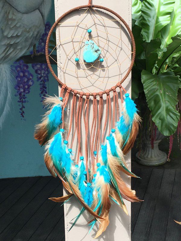 

Artificial Turquoise Dreamcatcher Feather Wall Hanging Home Decoration, Multicolor