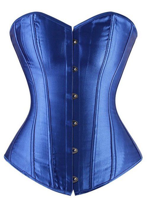 

Lace Up Steal Bone Strapless Sweetheart Corset Top, Blue